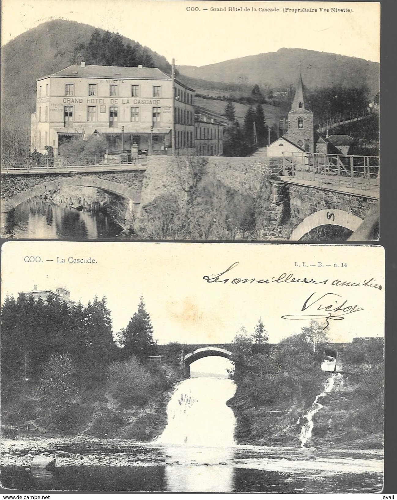 2 X CPA / AK / PK   -  COO  Grand  Hôtel De La Cascade  +  La Cascade - Stavelot