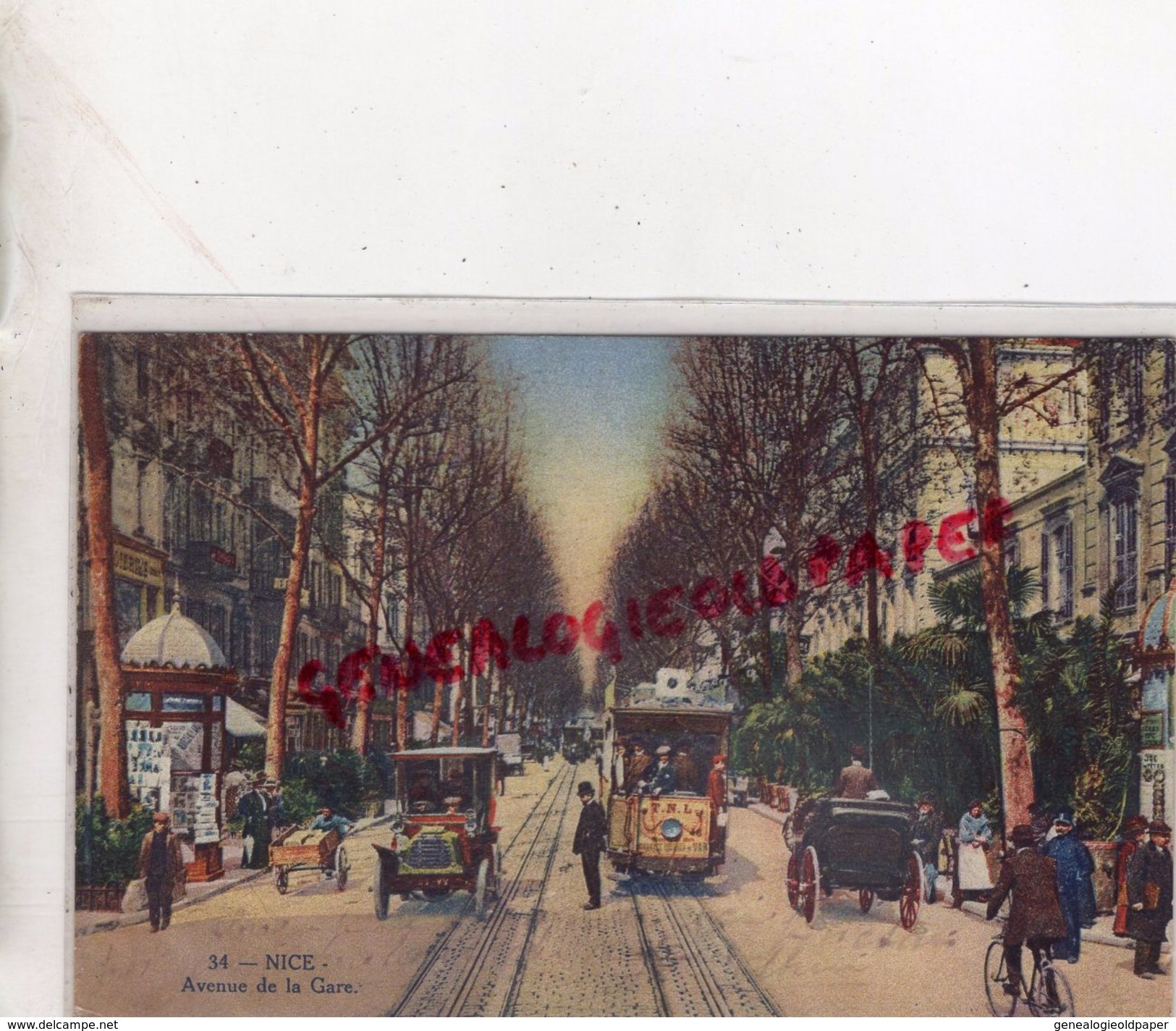 06 - NICE- AVENUE DE LA GARE   TRAMWAY 1917 - Transport Ferroviaire - Gare