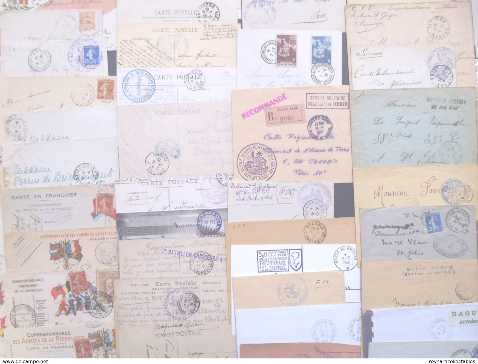 **REDUCED*France Military postal history colln(280+).1900s-1991 Daguet.Carte en Franchis, FM,Ravitaillement,Vietnam++