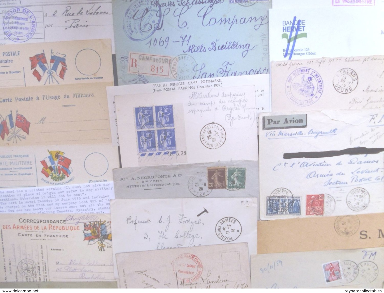 **REDUCED*France Military postal history colln(280+).1900s-1991 Daguet.Carte en Franchis, FM,Ravitaillement,Vietnam++