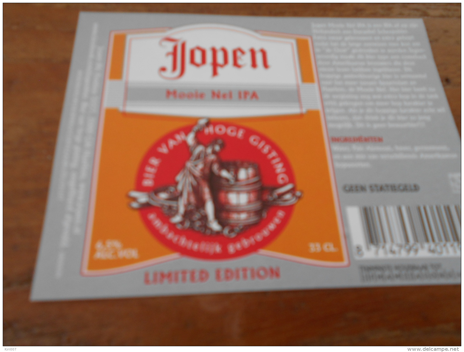 BIERETIKET JOPEN  2 ST - Bière