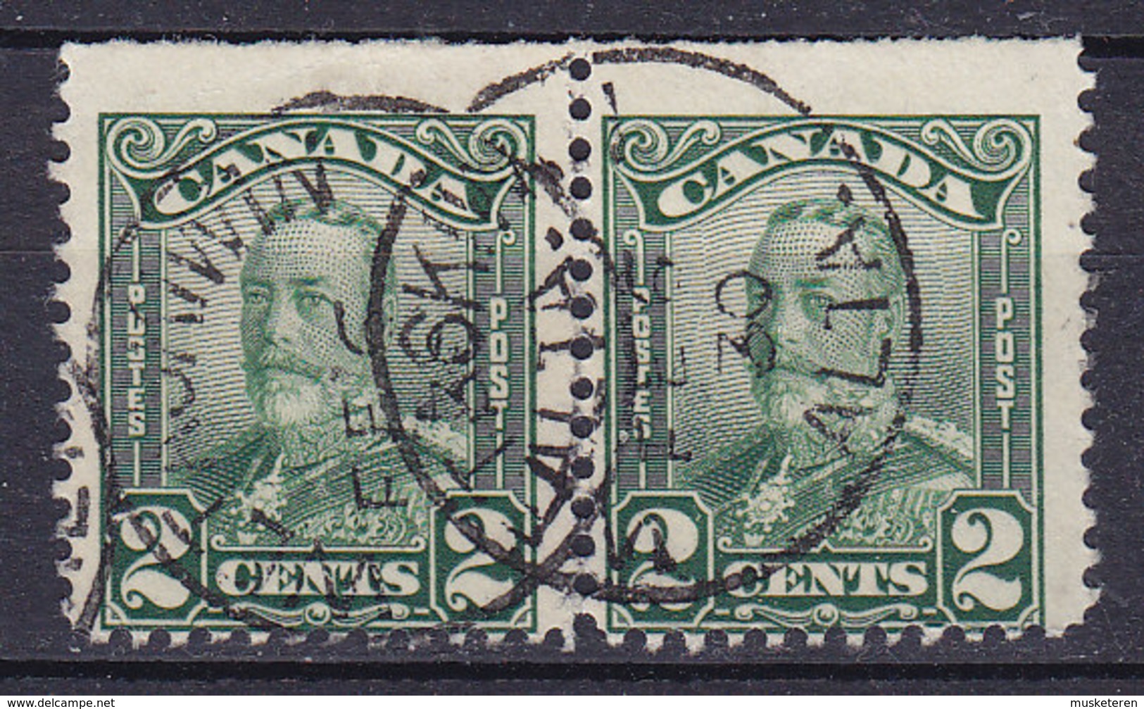 Canada 1930 SG. 306 2c. Edward VII. 3-sidet Perf. Fra Hæfte Booklet Markenheftchen - Single Stamps