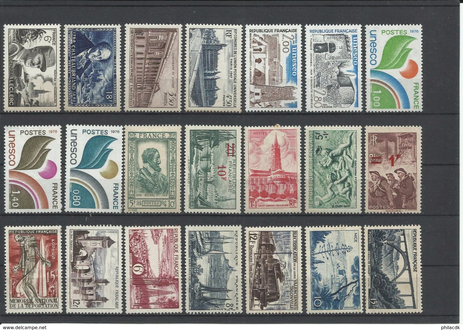 FRANCE - 50 SCANNS LOT DE 519 TIMBRES NEUFS**/* SANS ET AVEC CHARNIERE POUR ETUDE