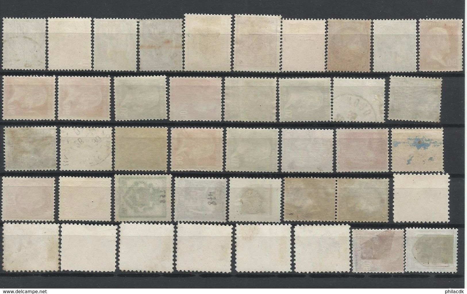 FRANCE - 40 SCANNS LOT DE 800 TIMBRES OBLITERES POUR ETUDE