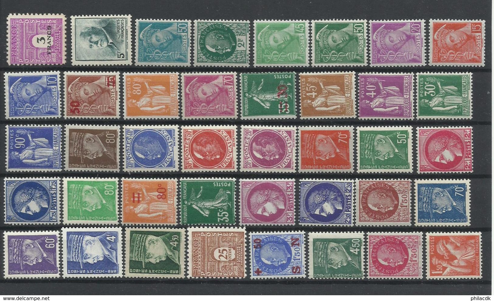 FRANCE - 28 SCANNS LOT DE 518 TIMBRES NEUFS**/* SANS ET AVEC CHARNIERE POUR ETUDE - Collections