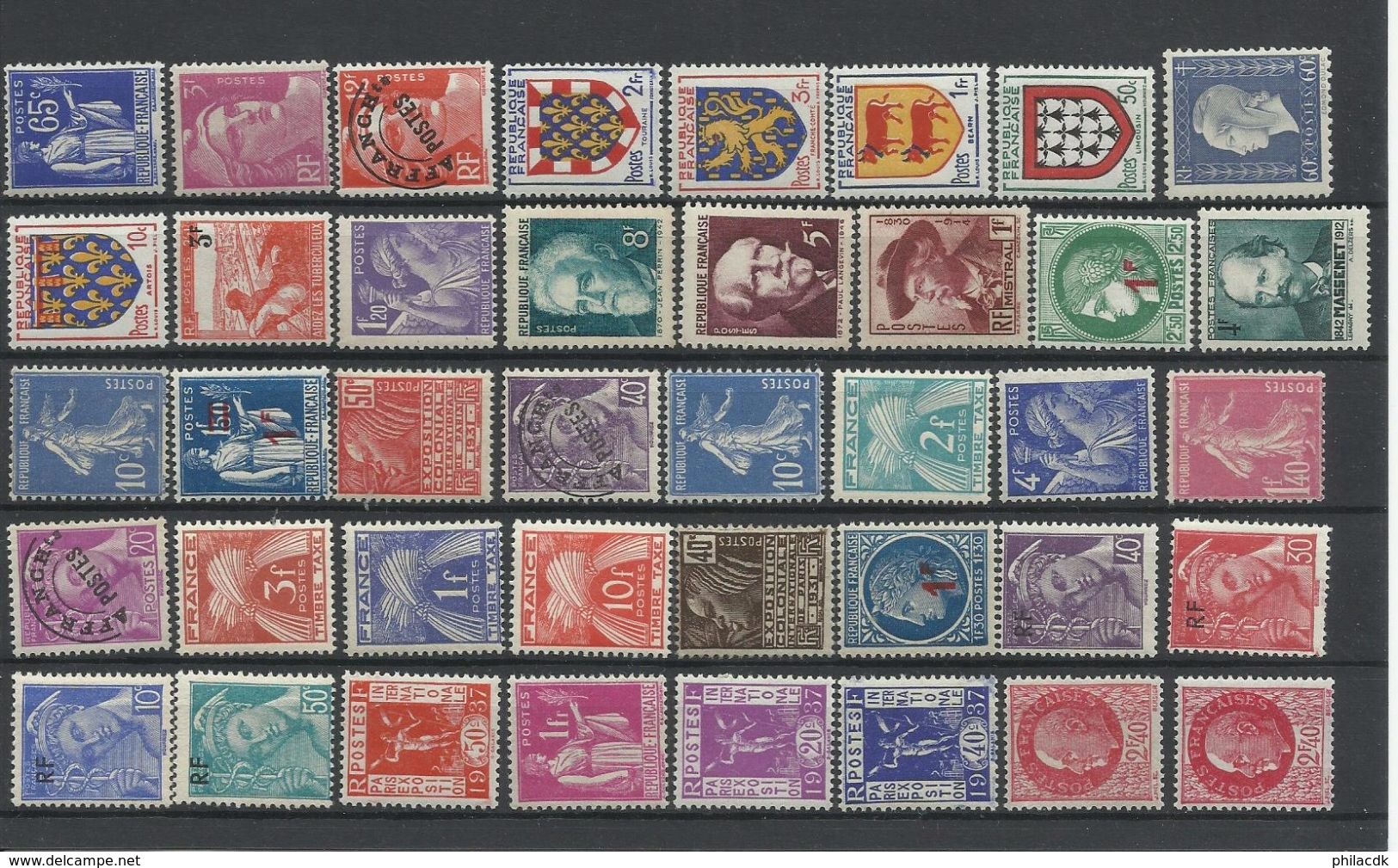 FRANCE - 28 SCANNS LOT DE 518 TIMBRES NEUFS**/* SANS ET AVEC CHARNIERE POUR ETUDE - Collections