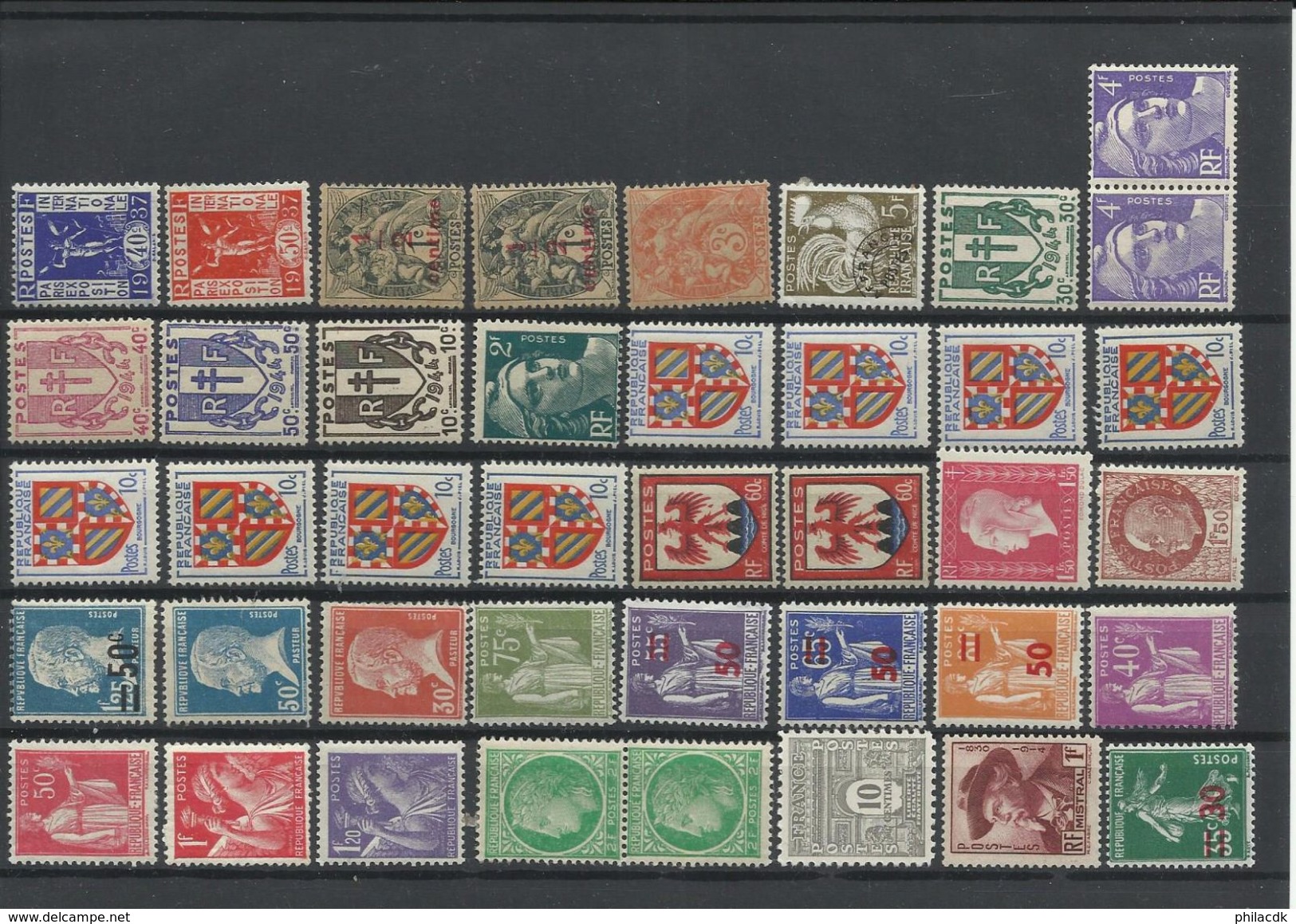 FRANCE - 28 SCANNS LOT DE 518 TIMBRES NEUFS**/* SANS ET AVEC CHARNIERE POUR ETUDE