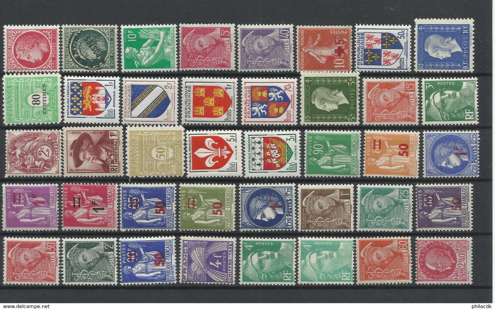 FRANCE - 28 SCANNS LOT DE 518 TIMBRES NEUFS**/* SANS ET AVEC CHARNIERE POUR ETUDE