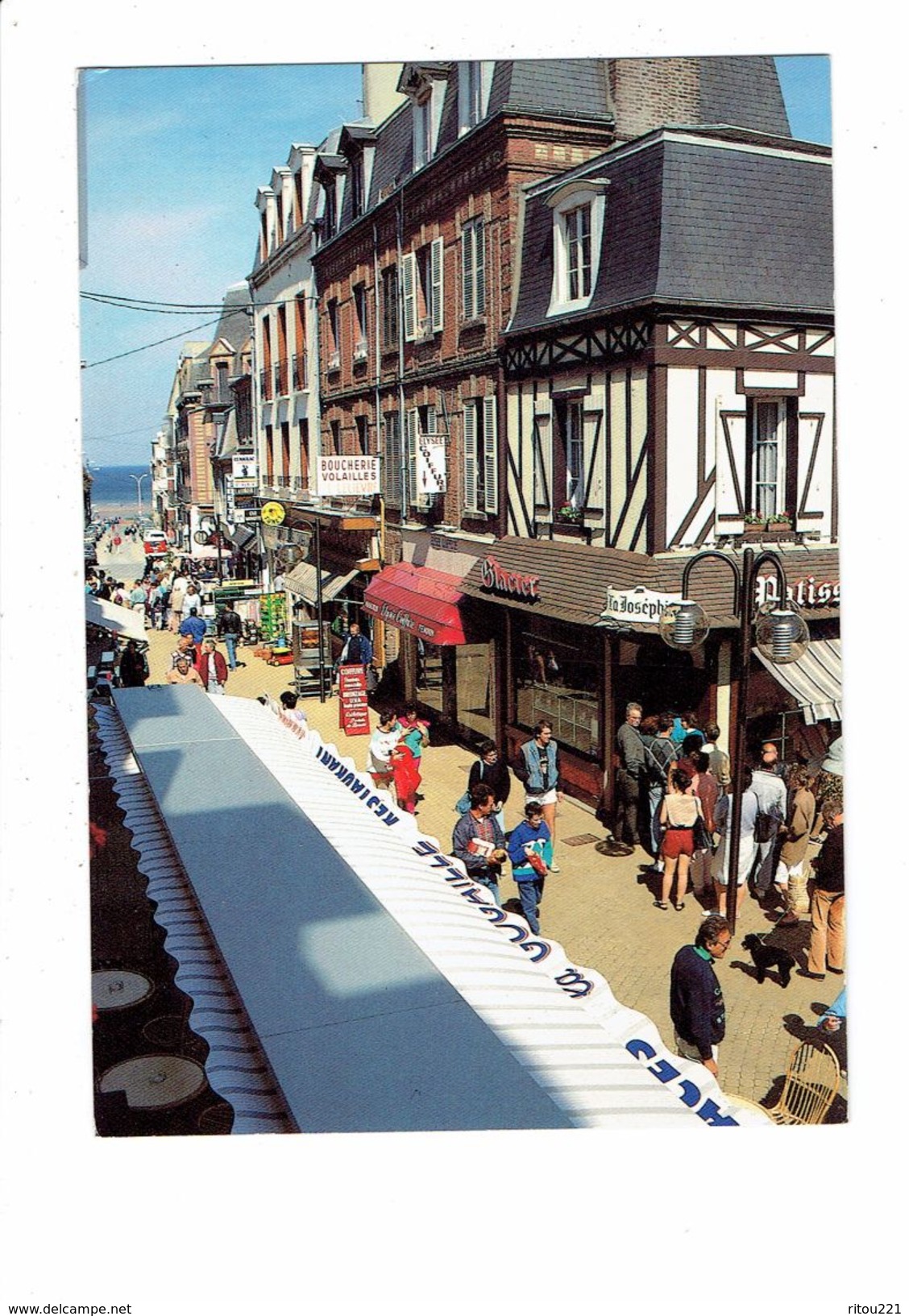 Cpa - 14 - Villers Sur Mer - Rue De La Mer - 1992 - Pâtisserie La Joséphine Publicité TUNET Clé Minute BOUCHERIE Vedette - Villers Sur Mer