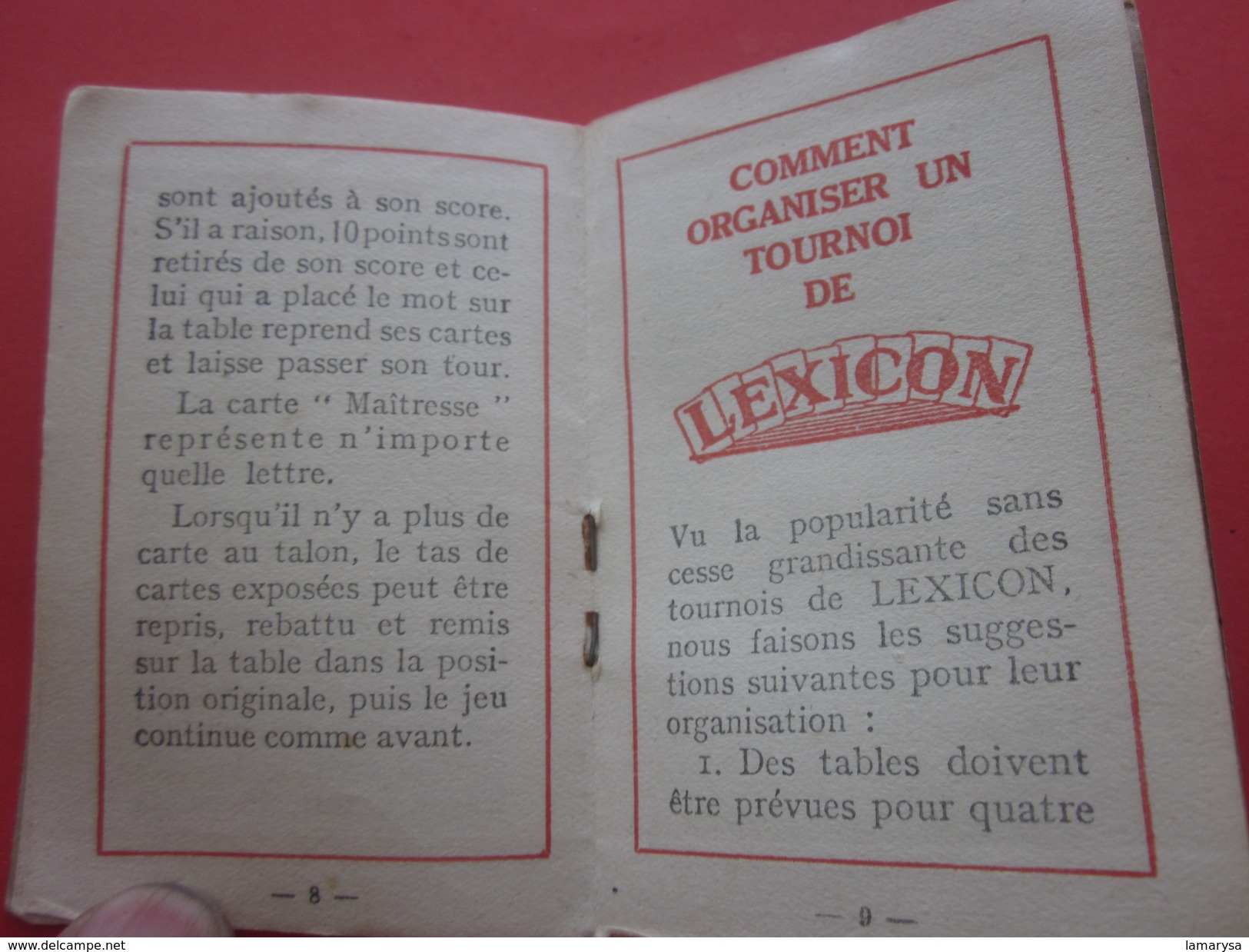 Cartes Jeu de Lettres LEXICON Miro 1937 avec carnet de la Règle du Jeu et Boite d'origine(complet 51+3 cartes)