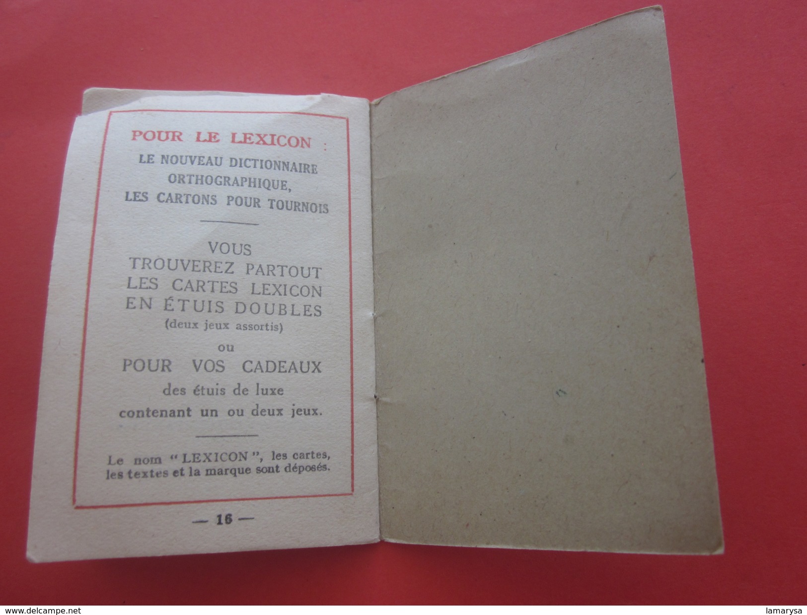 Cartes Jeu de Lettres LEXICON Miro 1937 avec carnet de la Règle du Jeu et Boite d'origine(complet 51+3 cartes)