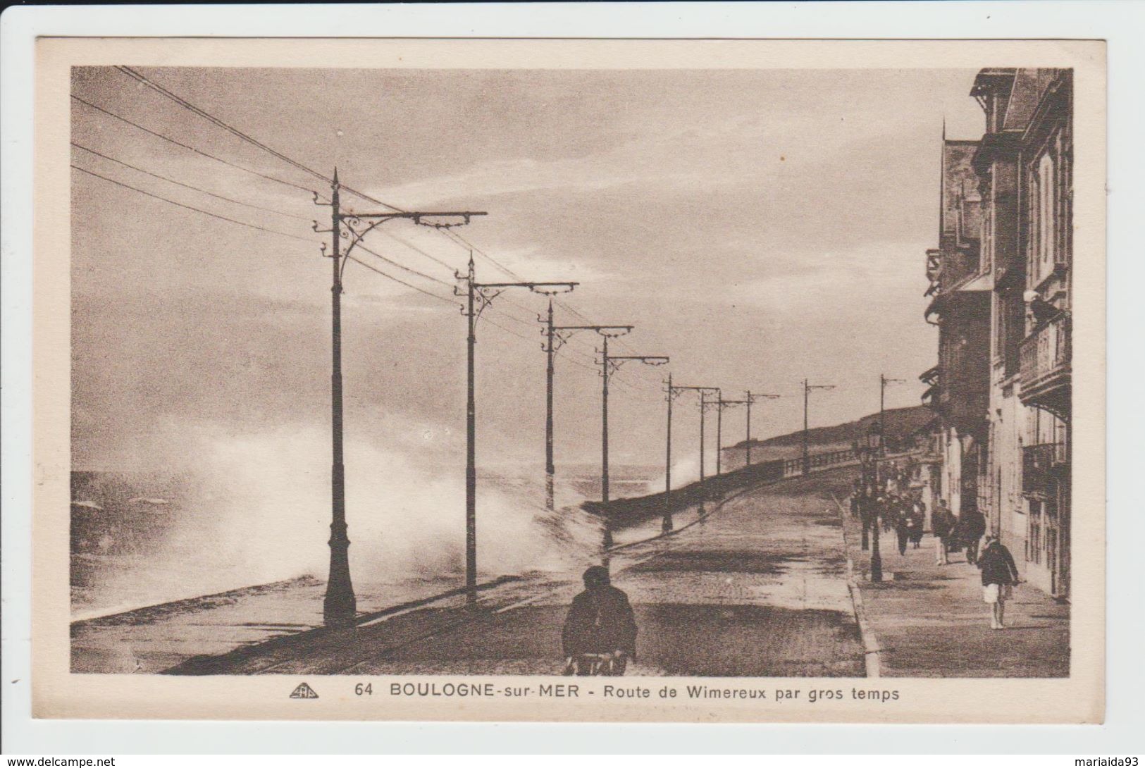 BOULOGNE SUR MER - PAS DE CALAIS - ROUTE DE WIMEREUX PAR GROS TEMPS - Boulogne Sur Mer