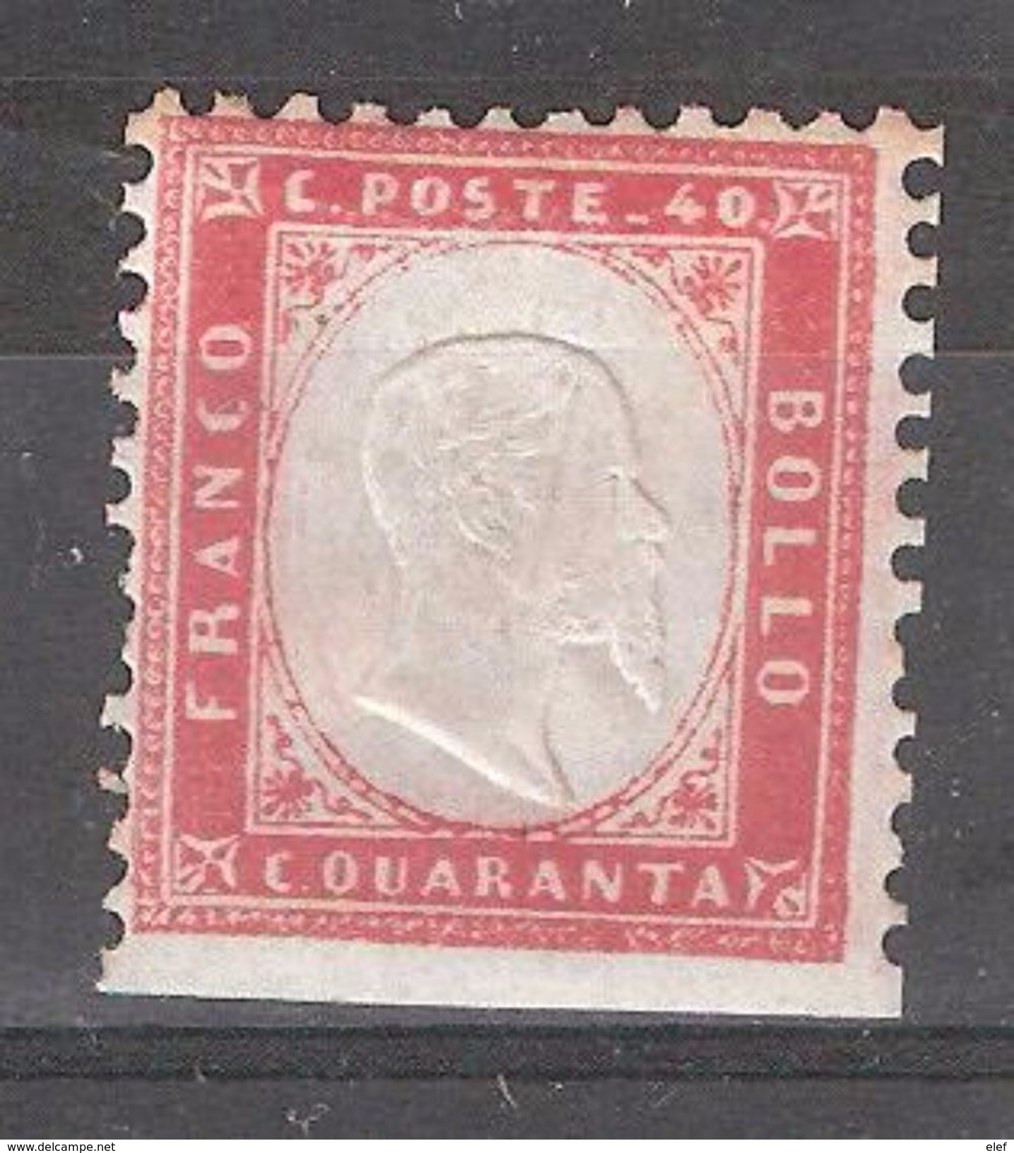 ITALIA / Italie / Italy / Italien 1862 ,Vittorio Emanuele II  Yvert N° 4 , 40 C Rouge, Neuf (*) TB Cote 200 Euros - Neufs