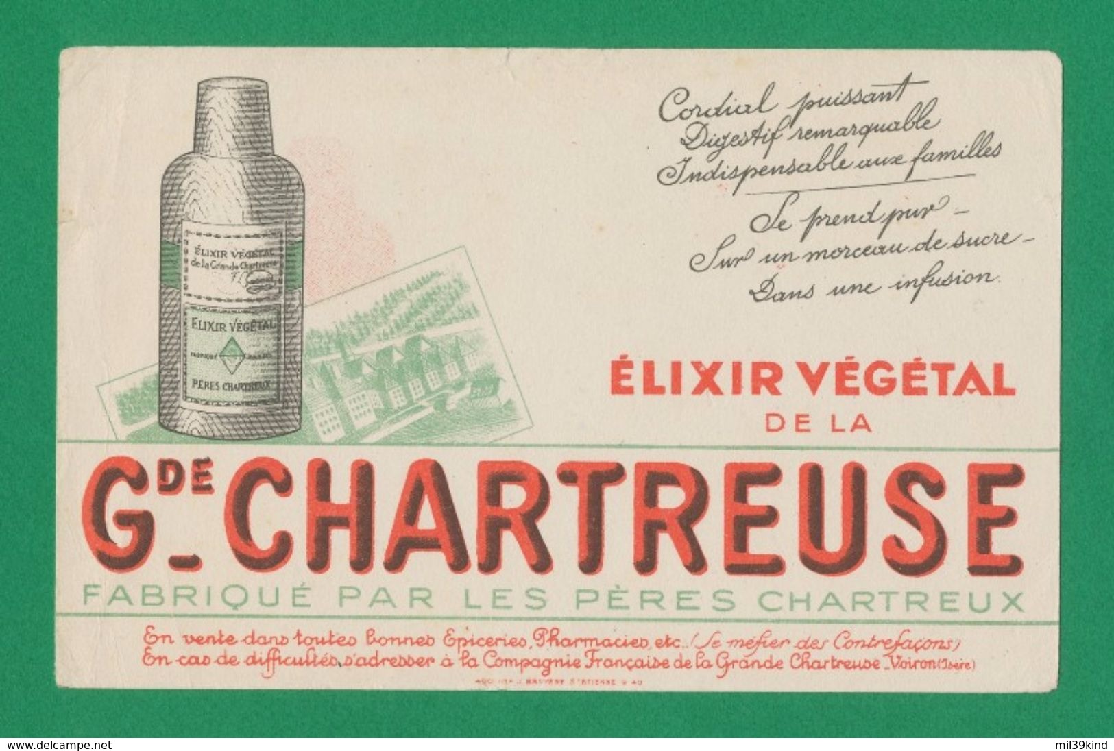 Buvard - GRANDE CHARTREUSE - ELIXIR VEGETAL - C