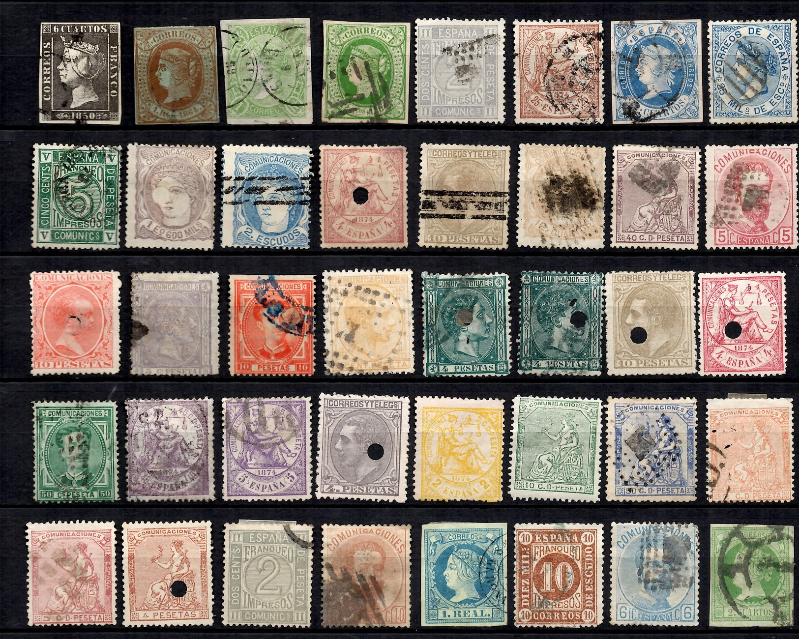 Espagne Belle Petite Collection D'anciens 1850/1900. Bonnes Valeurs. A Saisir! - Collections