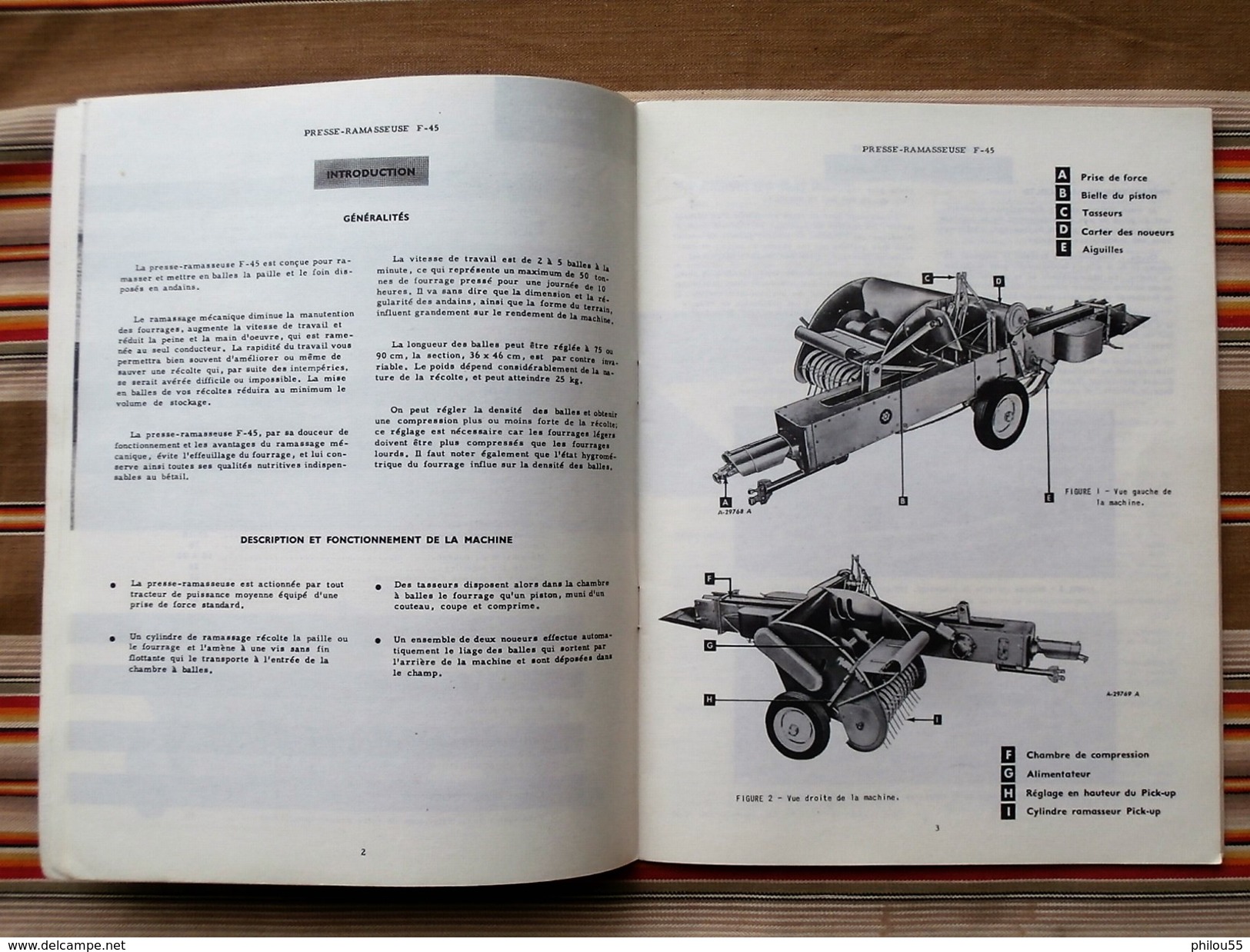 75 PARIS 19e  INTERNATIONAL HARVESTER  MC CORMICK Livret d entretien PRESSE RAMASSEUSE F45 1955