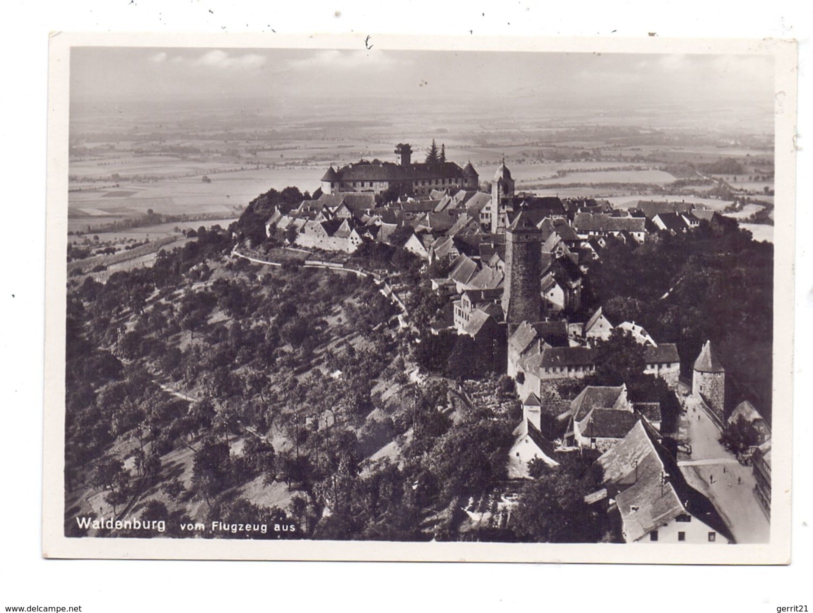 7112 WALDENBURG, Luftaufnahme, 30er Jahre - Kuenzelsau