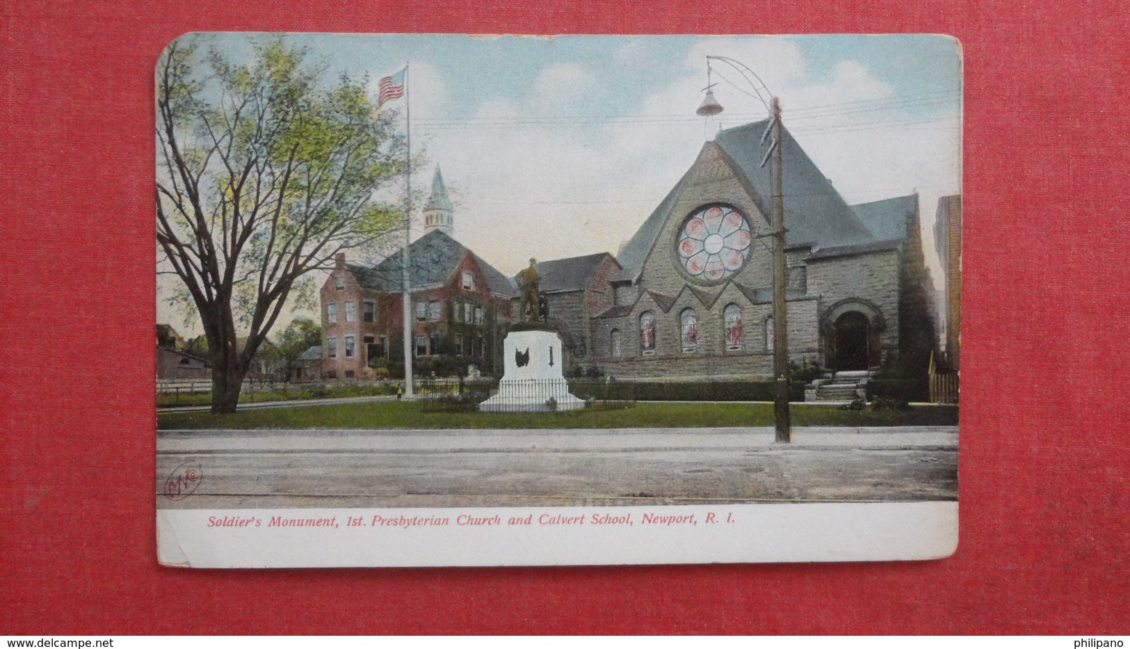 Soldiers Monument Presbyterian Church & Calvert School   Rhode Island >> Newport Ref 2645 - Newport