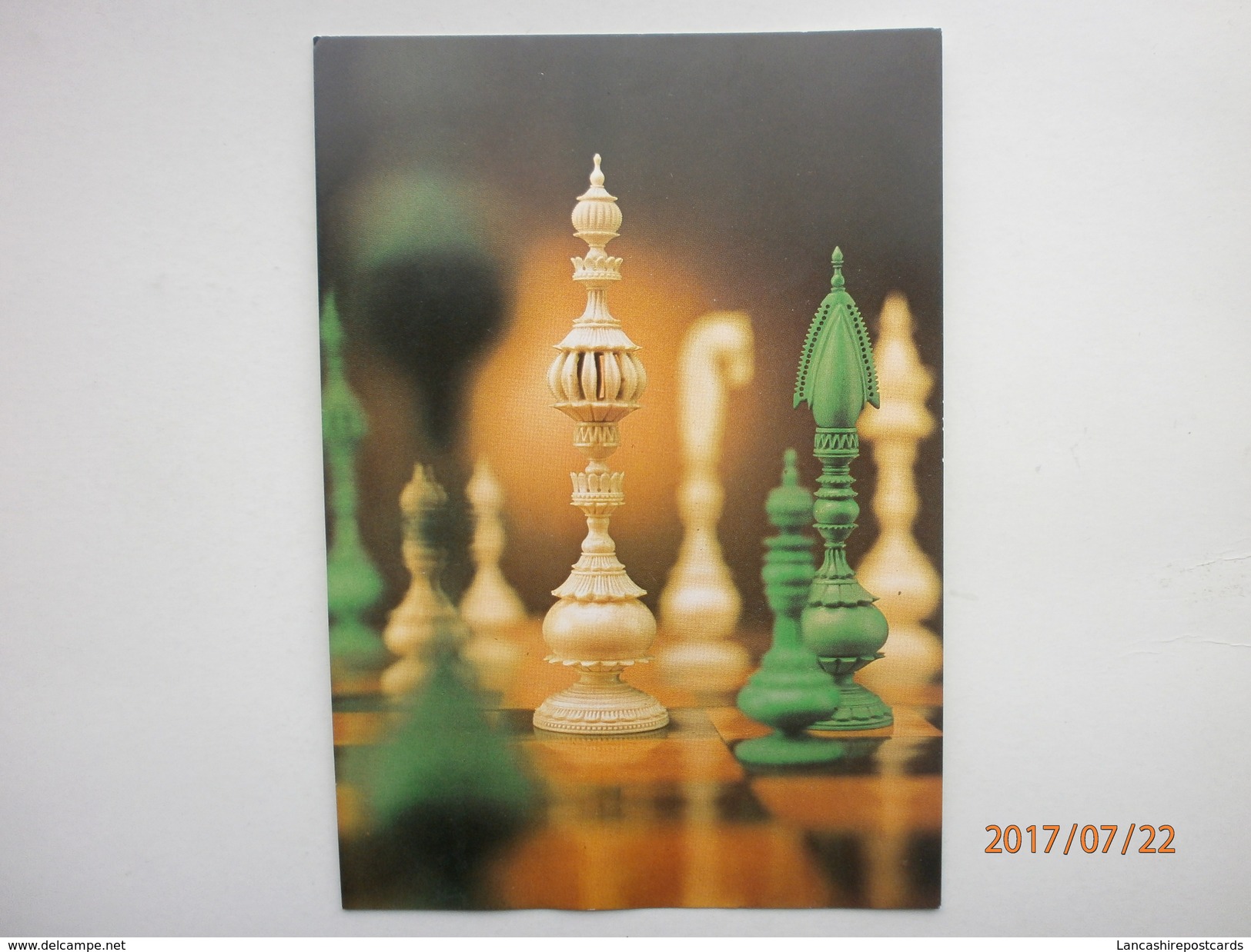 Postcard Ivory Chessmen 17th Century Gift From King James To Samuel Pepys Museum Of London My Ref B21617 - Chess