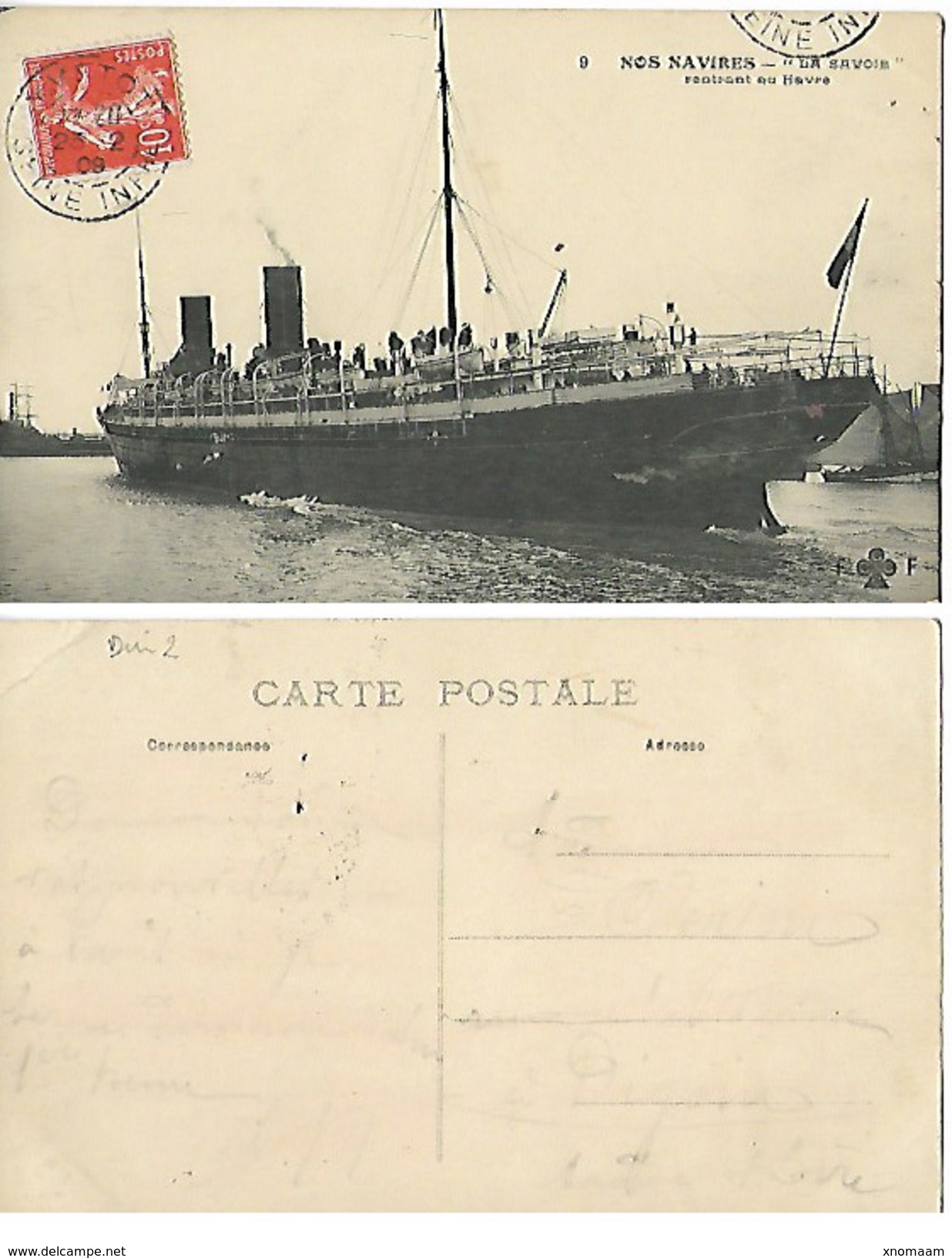 Divers - Bateau - Nos Navires - La Savoie Rentrant Au Havre  (avi) - Dampfer