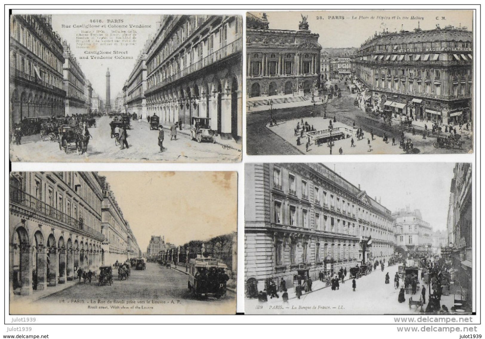 Prix Revu ..-- PARIS ..-- 4 Cartes  Parcs , Rues , Squares , OLDTIMER , Vues Diverses . - Parks, Gärten