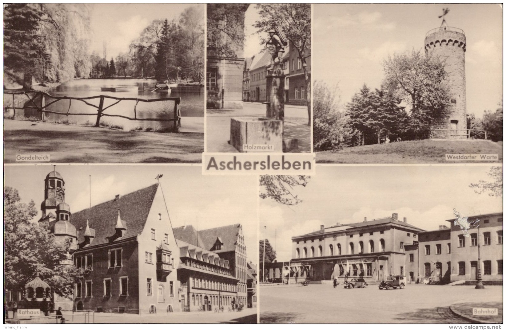 Aschersleben - S/w Mehrbildkarte 1 - Aschersleben