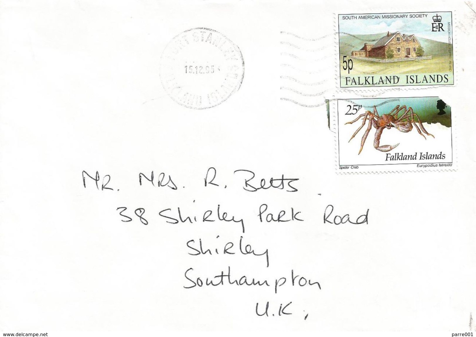 Falkland Islands 1995 Port Stanley Missionary House Spider Crab Cover - Falklandeilanden