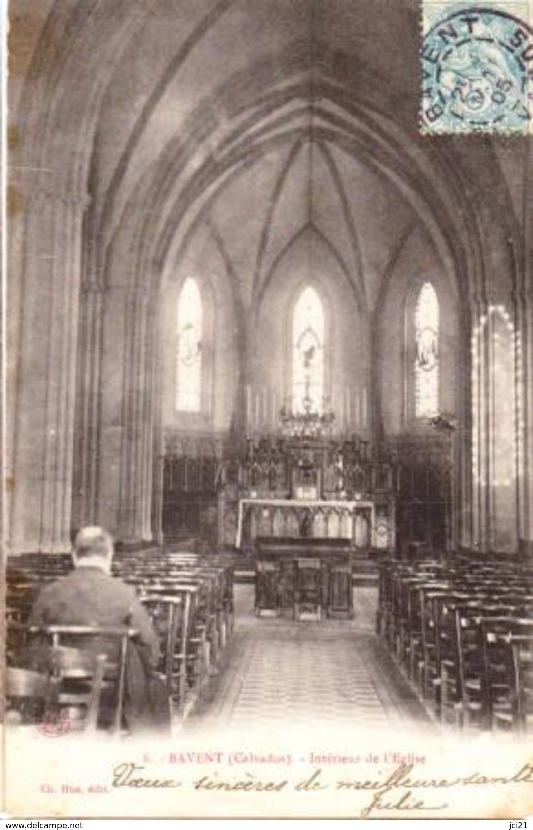 14 CALVADOS BAVENT INTÉRIEUR DE L'ÉGLISE (2105)_CP530 - Autres & Non Classés