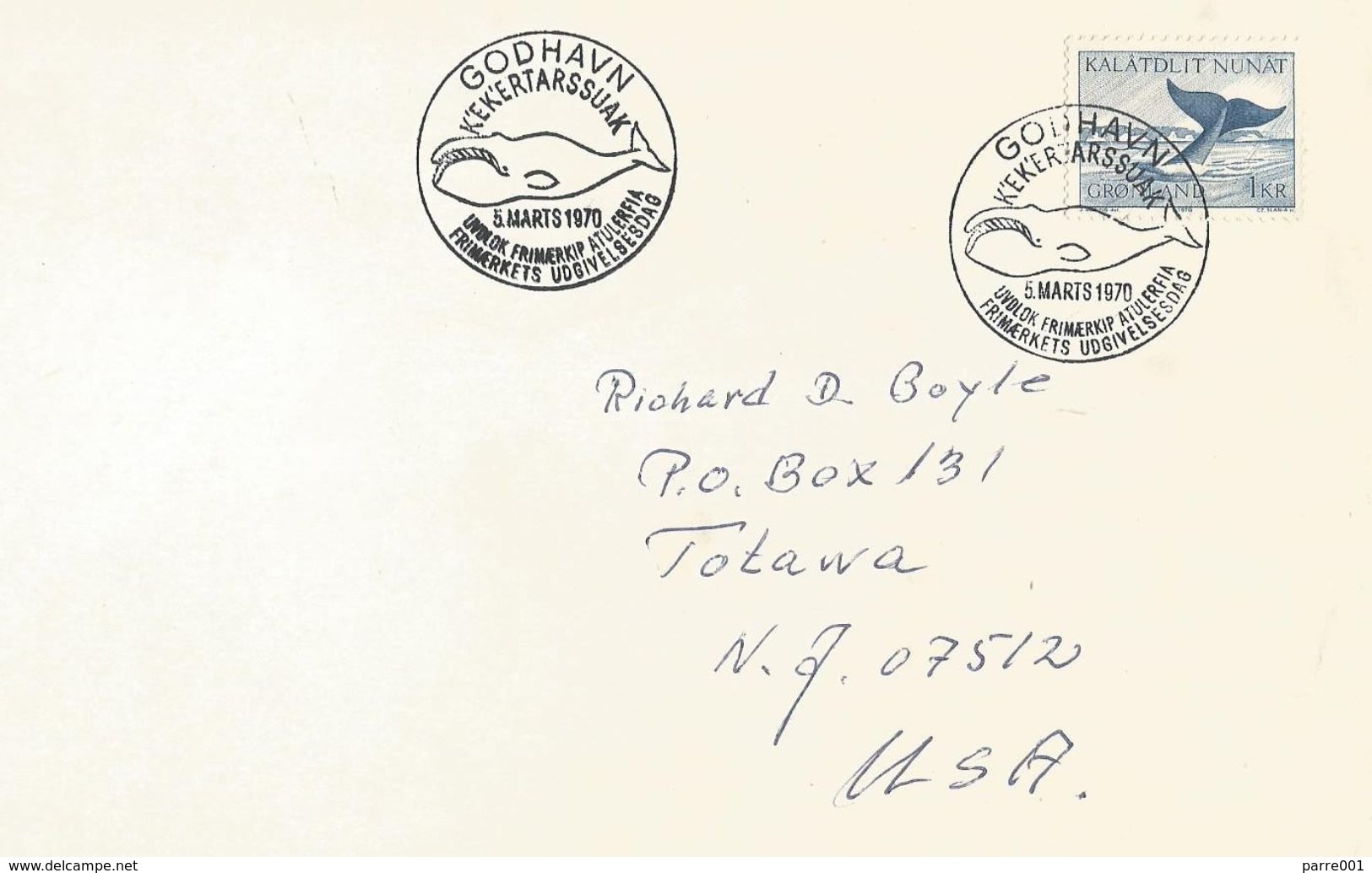 Greenland 1970 Godhavn Whale FDC Cover - Covers & Documents
