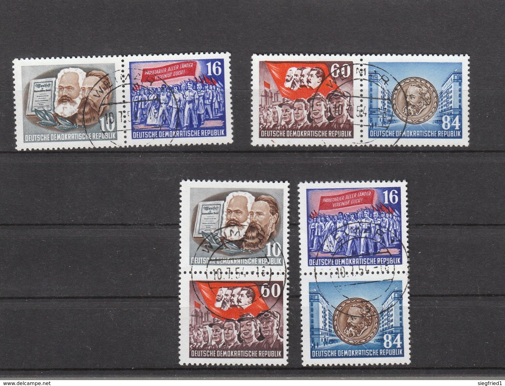 Deutschland DDR  Gestempelt   392A-395A Einzelmarken Aus Block 9  Karl Marx Katalog  240,00 &euro; - Usati