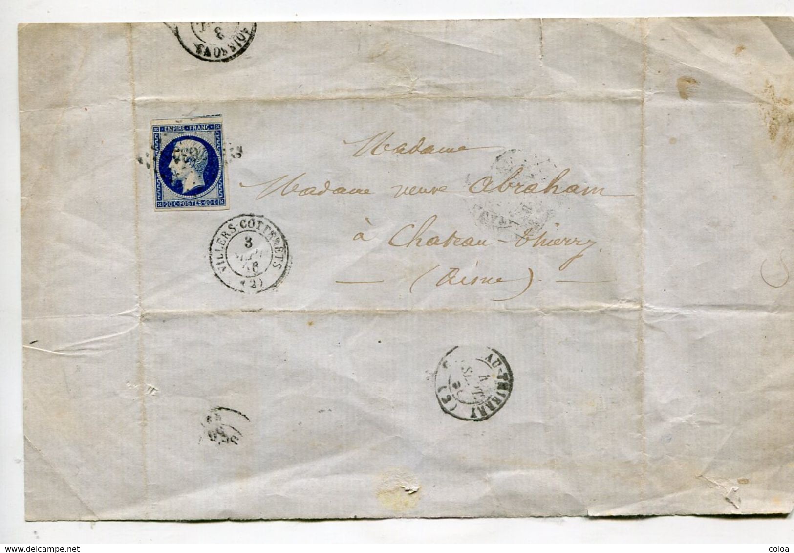 Lettre Napoléon III 20c Bleu - 1849-1876: Classic Period