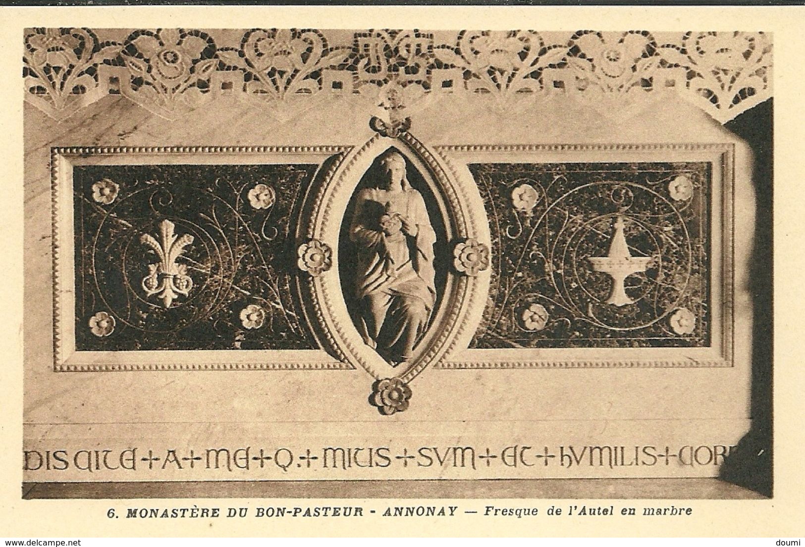 07 ANNONAY  Monastère Du Bon Pasteur     Fresque De L'autel En Marbre - Annonay