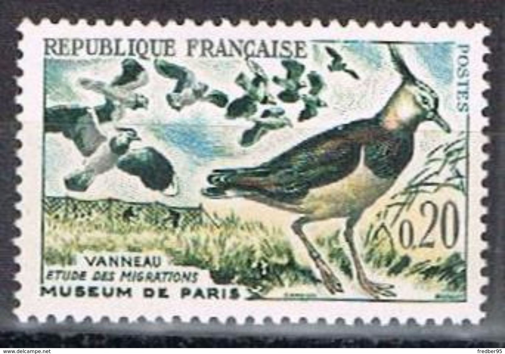 FRANCE NEUF 1960 - Y&T 1273 - 20c Multicolore - Oiseaux Vanneaux - Neufs