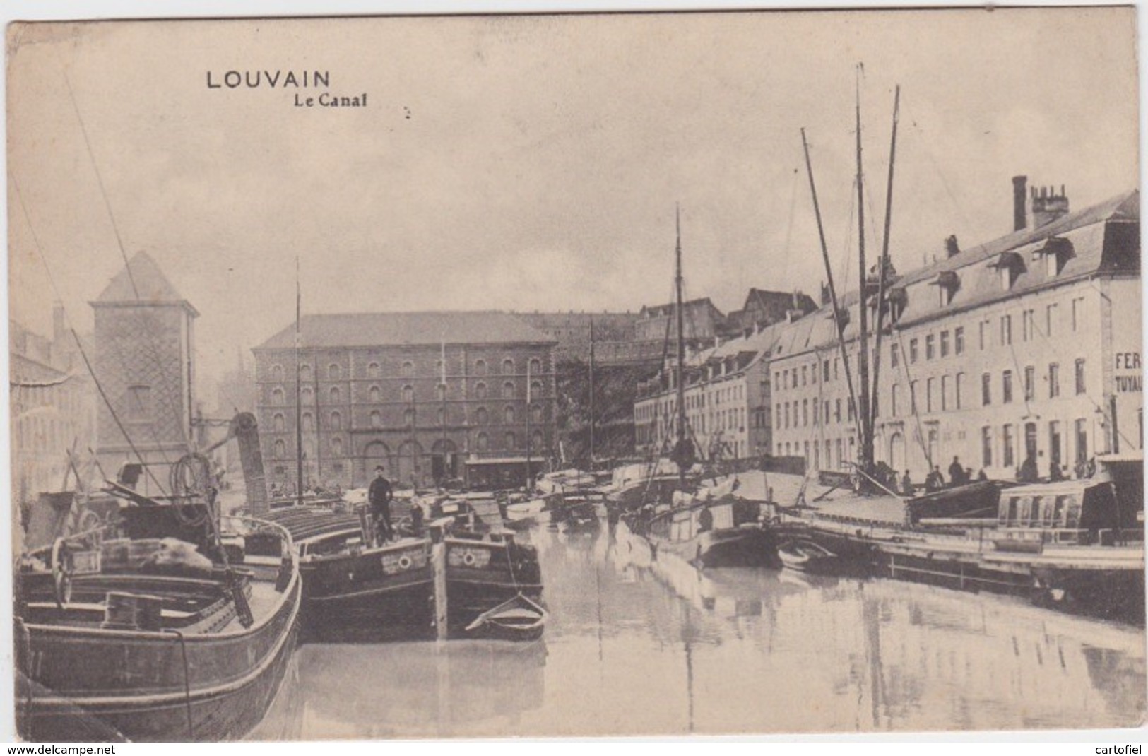 LEUVEN-HET KANAAL-LE CANAL-SCHEEPVAART-PENICHES-ZELDZAAM-VERSTUURD-ZIE 2 SCANS ! ! ! - Leuven