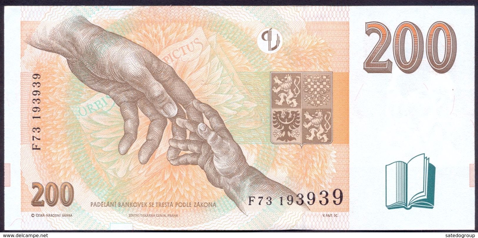 Czech 200 Korun 1998 UNC P- 19 - Czech Republic