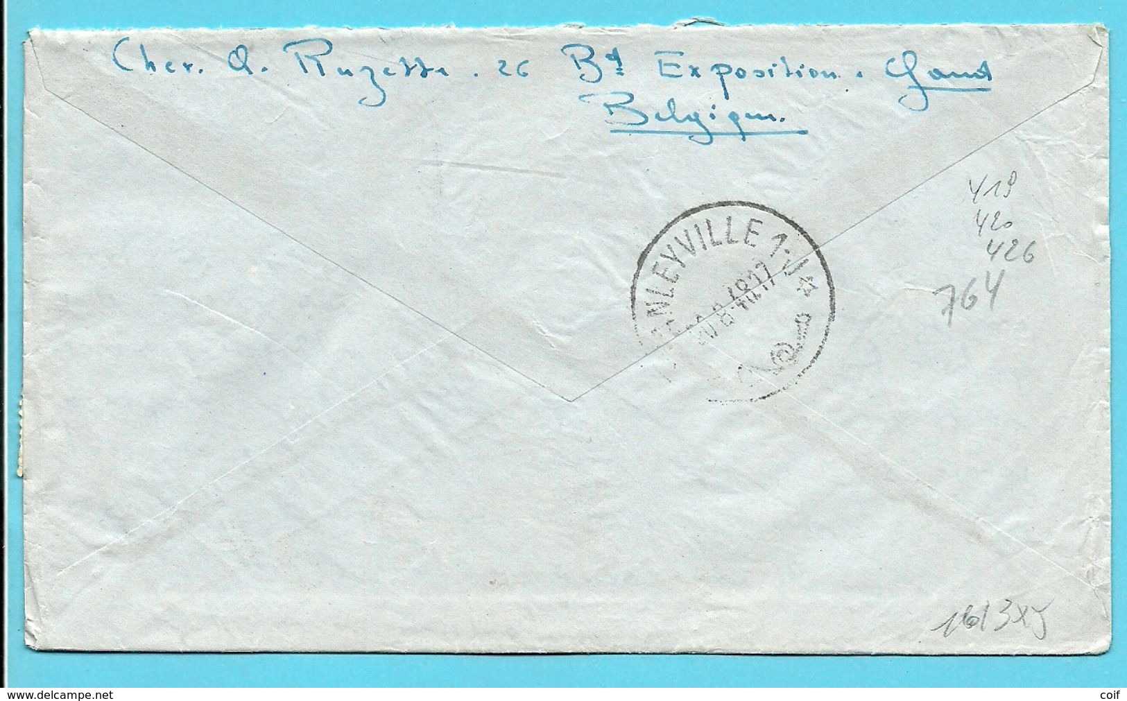 419+420+426+764 Op Brief Per Luchtpost (avion) Met Stempel GENT Naar CONGO-BELGE - 1948 Export