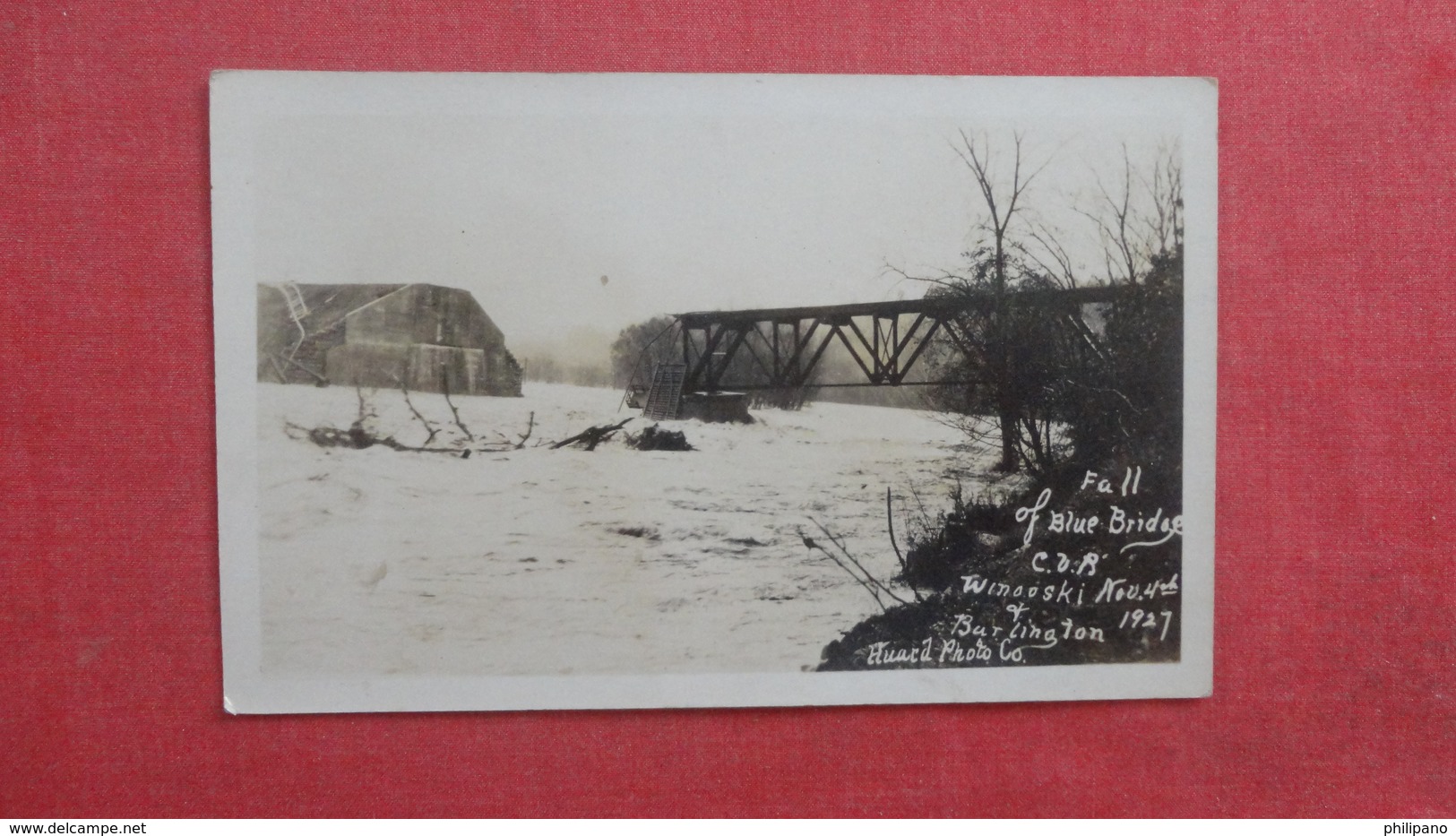 RPPC  By Huard---  Fall Of The Blue Bridge Winobski  Vermont  Ref 2645 - Other & Unclassified