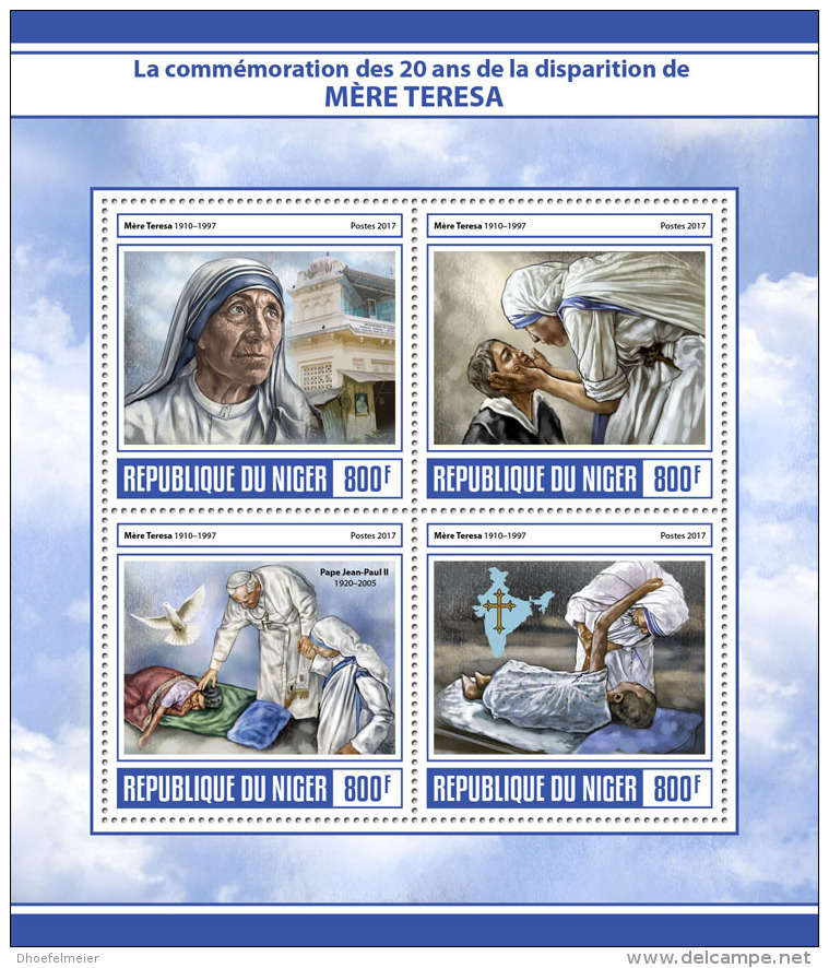 NIGER 2017 ** Mother Teresa Mutter Teresa Mere Teresa M/S - IMPERFORATED - DH1729 - Mutter Teresa