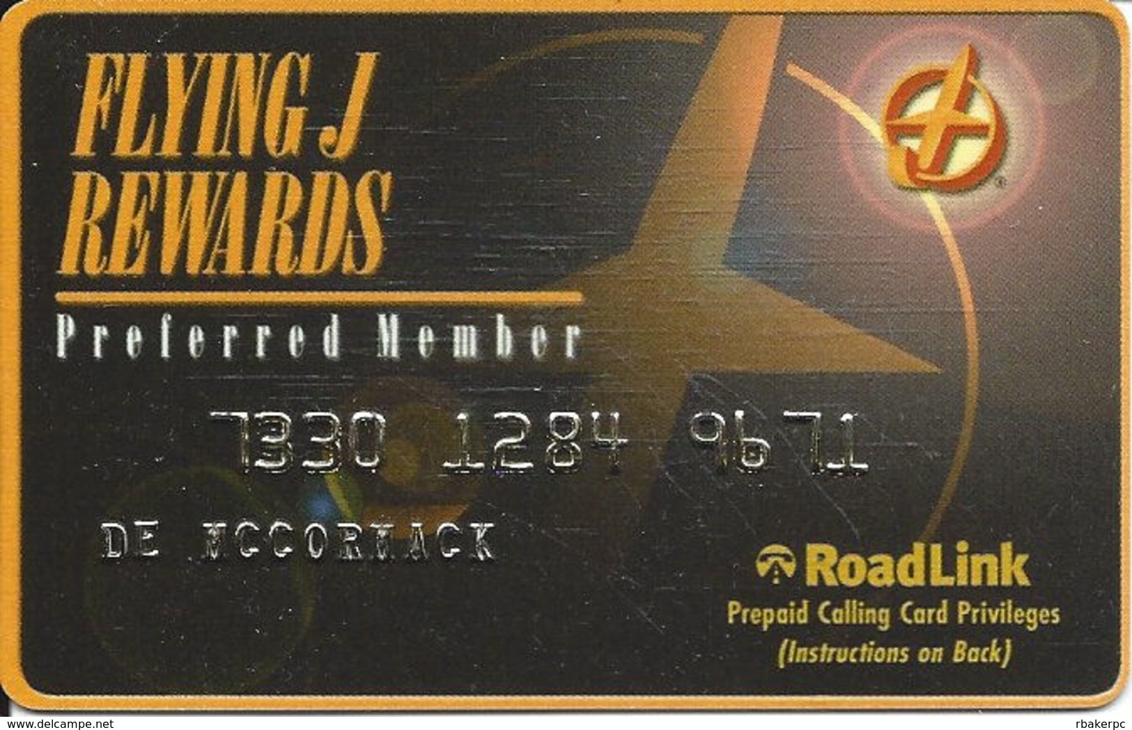 Flying J Rewards Prepaid Calling Card - Preferred Member - RoadLink - Other & Unclassified