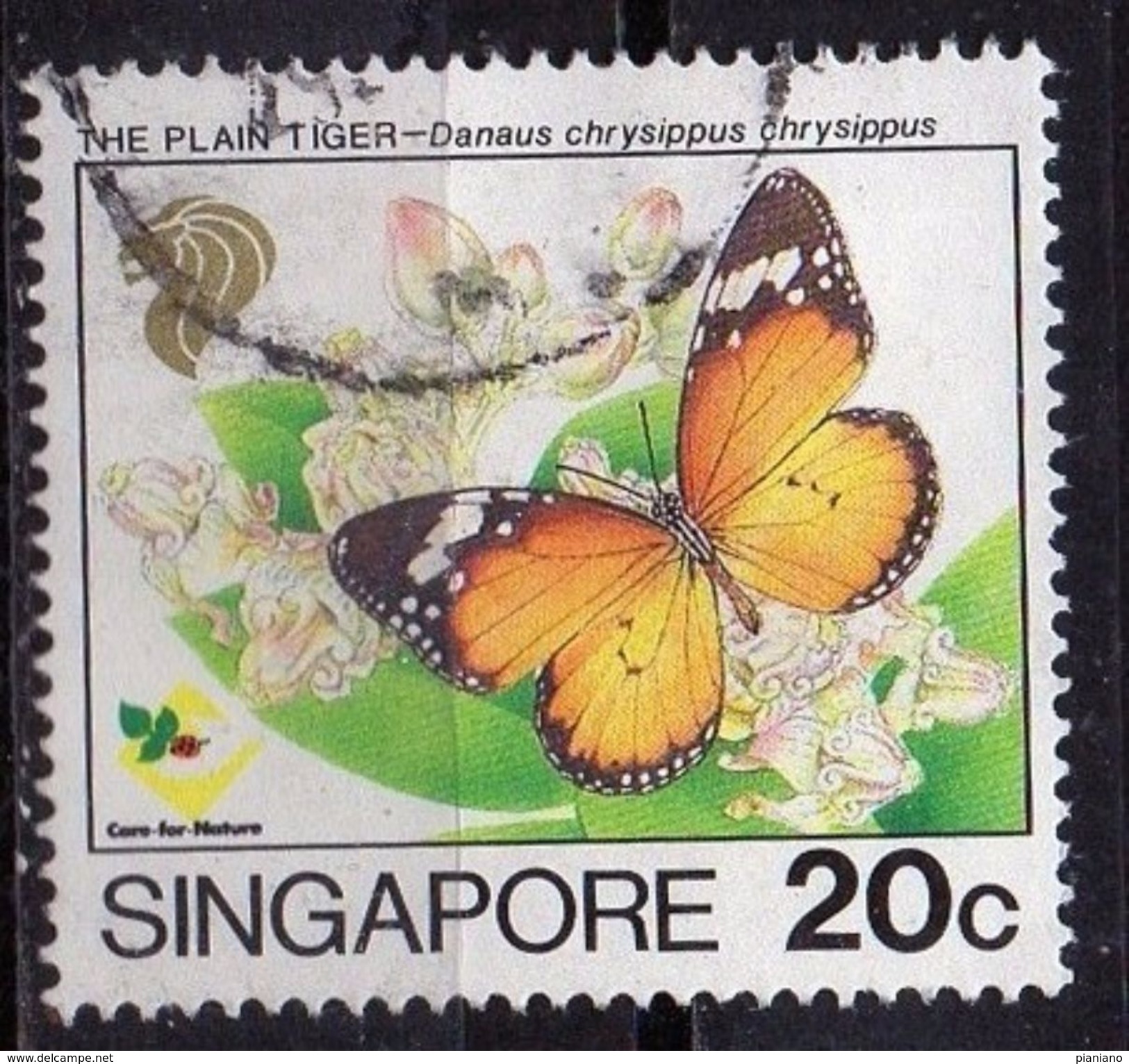 PIA - SINGAPORE - 1993 : Farfalle - Danaus Chrysippus  - (Yv  676) - Singapore (1959-...)