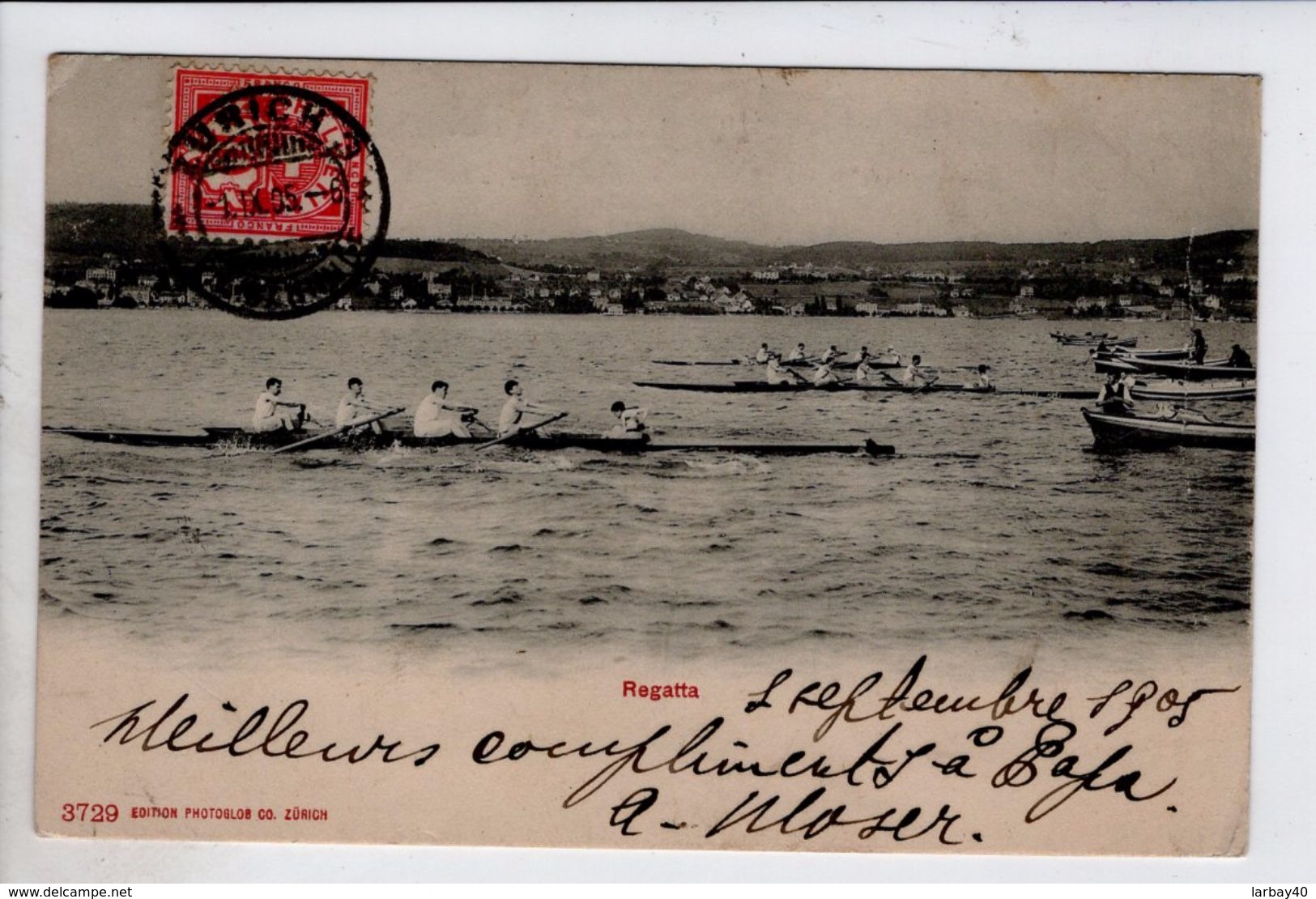 1 Cpa Carte Postale Ancienne -  Thème AVIRON / Zurich - Regatta - Aviron