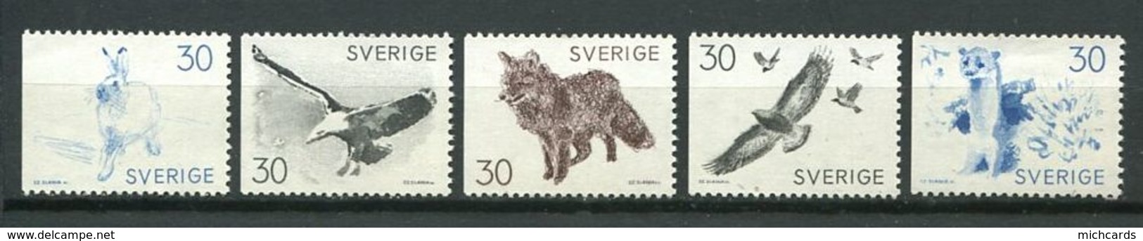 159 SUEDE 1968 - Yvert 604/08 - Oiseau Lapin ... - Neuf ** (MNH) Sans Trace De Charniere - Neufs