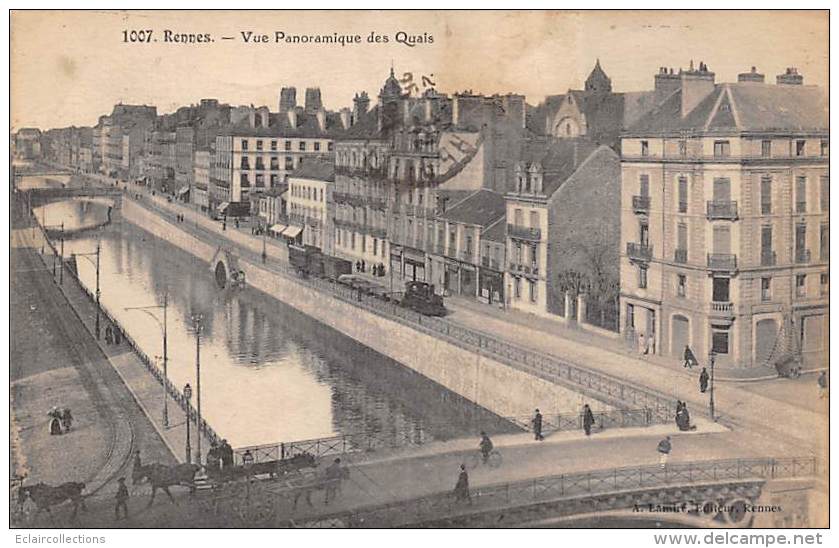 Rennes     35      Vue Panoramique Des Quais   Tramway -      (1007-voir Scan) - Rennes