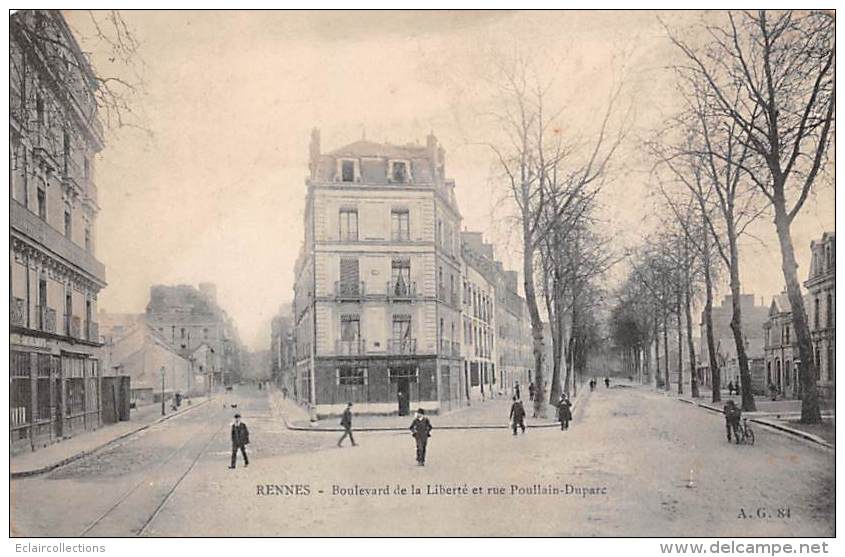 Rennes     35        Boulevard De La Liberté Et Rue Poullain Duparc               (voir Scan) - Rennes