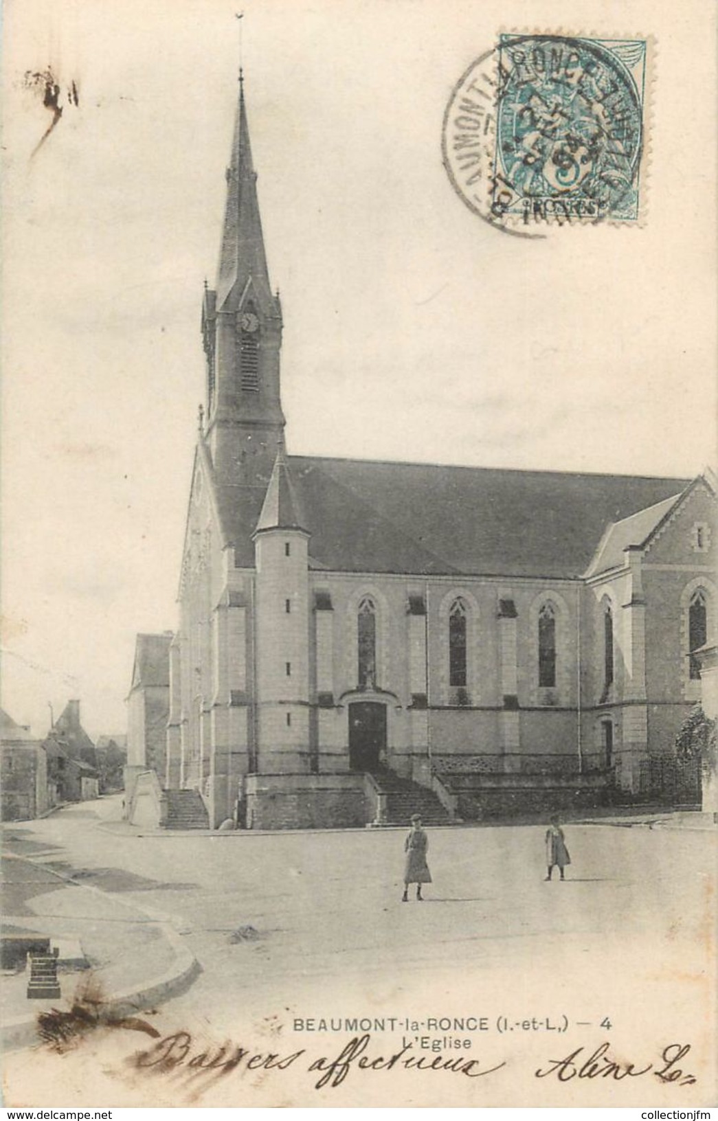 CPA FRANCE 37 "Beaumont La Ronce, L'église" - Beaumont-la-Ronce