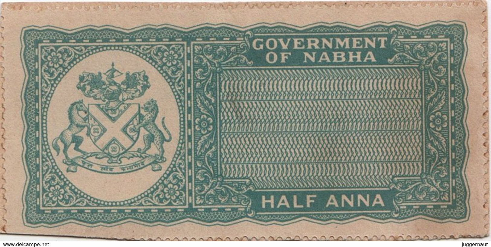 INDIA NABHA Princely State ½-ANNA Court Fee STAMP 1930-40 Good/USED - Nabha