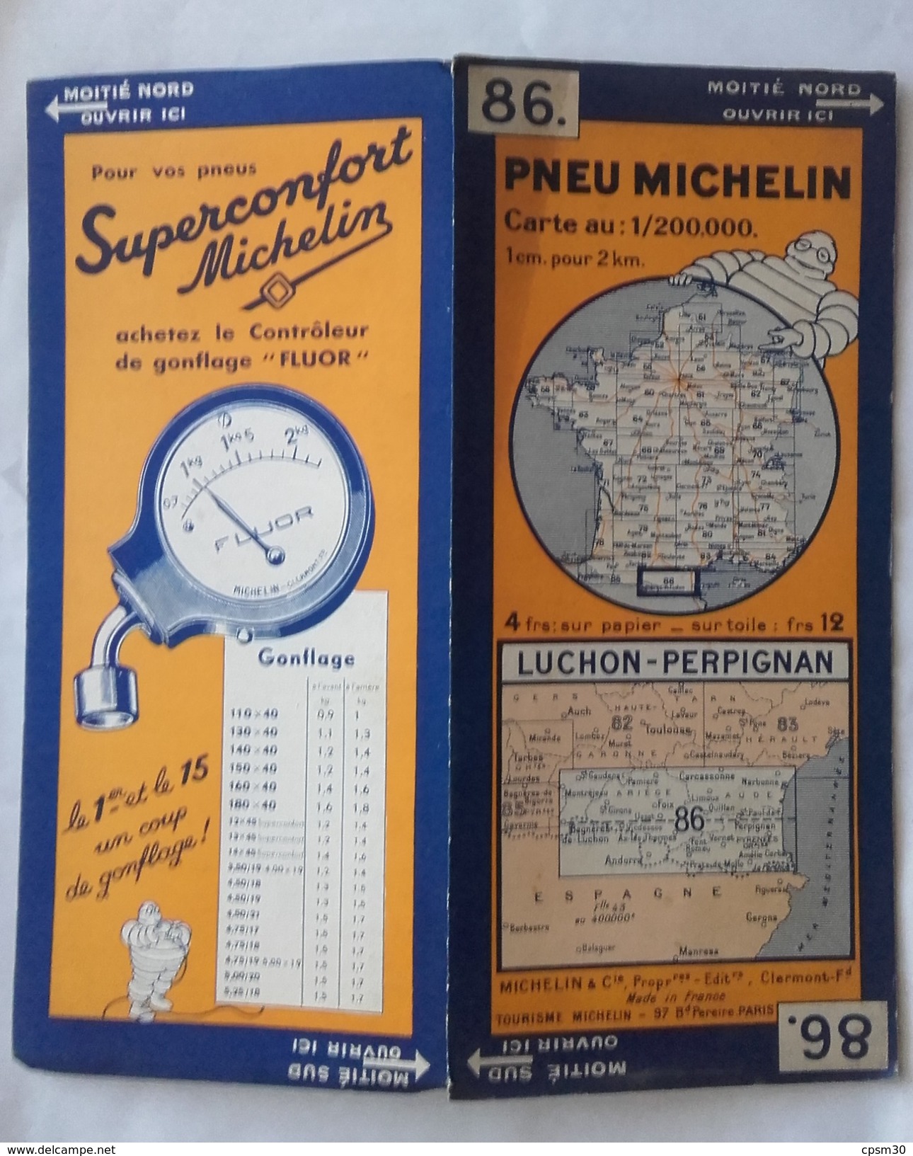 Carte Géographique MICHELIN - N° 086 LUCHON-PERPIGNAN - N° 3426-103 - Cartes Routières