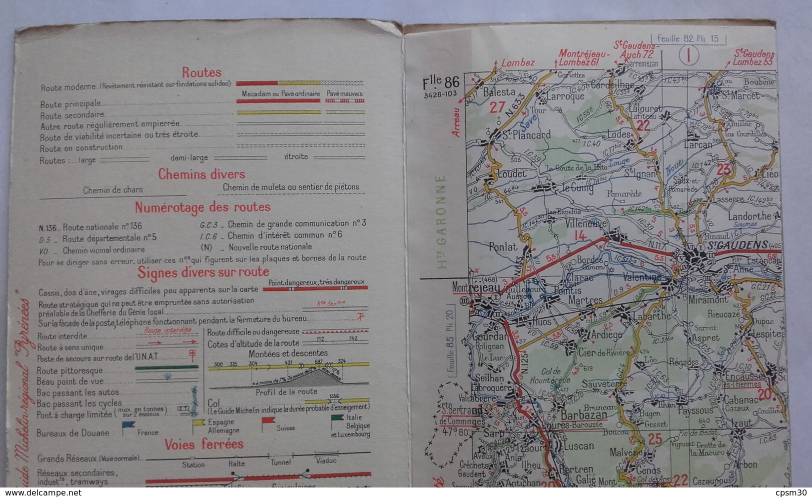 Carte Géographique MICHELIN - N° 086 LUCHON-PERPIGNAN - N° 3426-103 - Cartes Routières