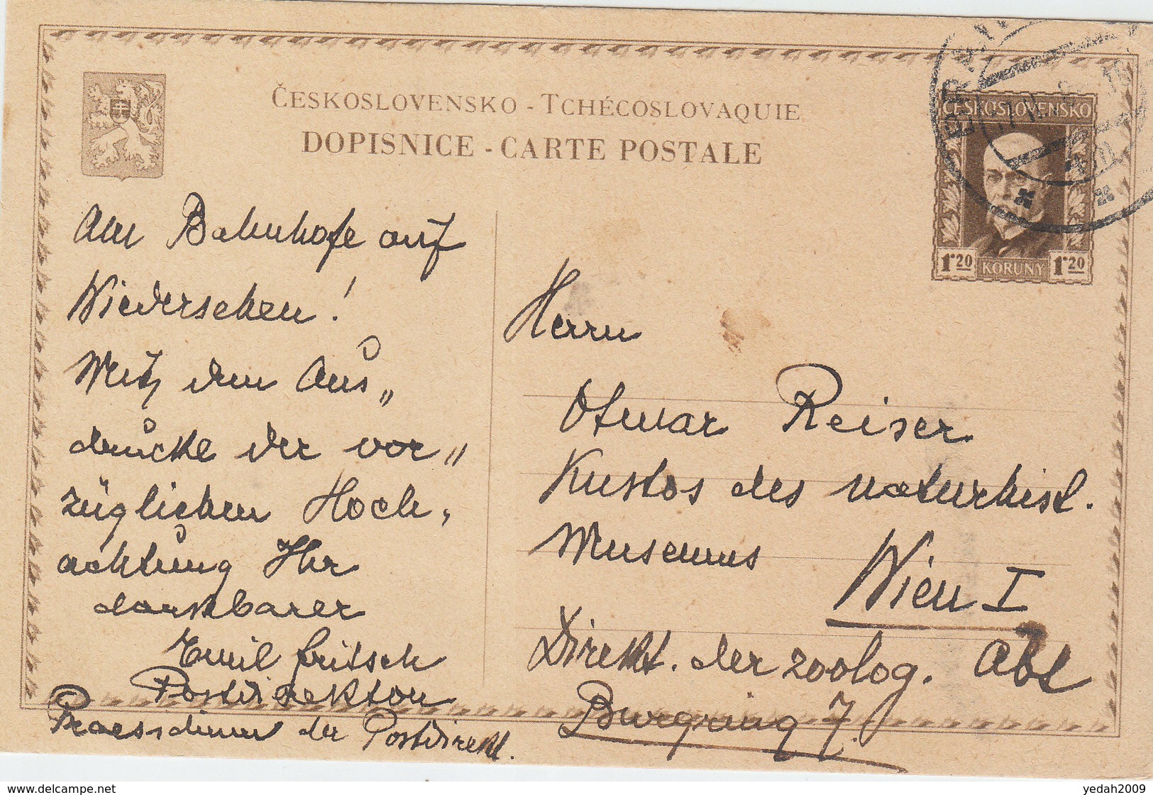 CZECHOSLOVAKIA POSTAL CARD 1928 - Enveloppes