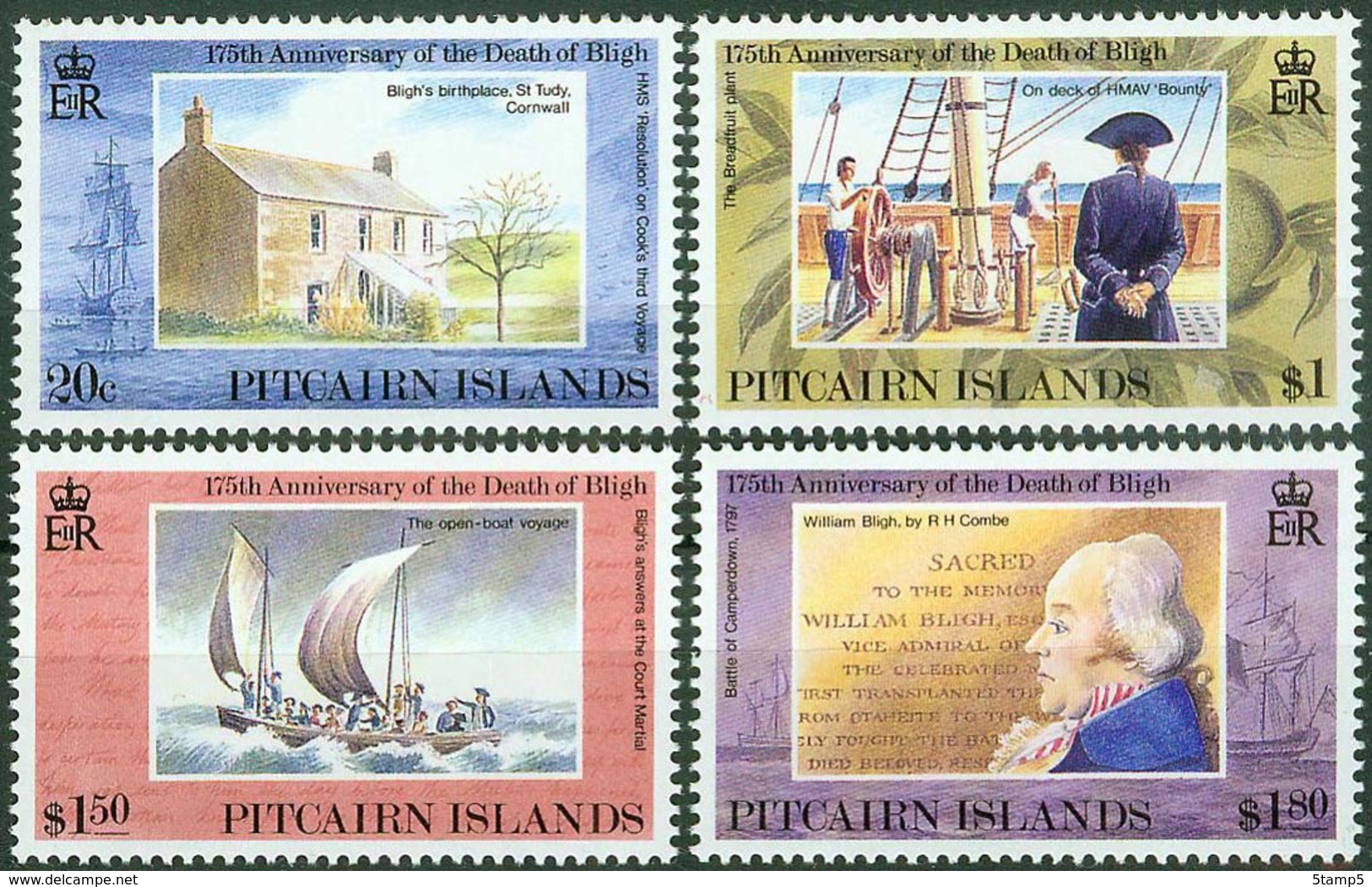 Pitcairn Islands 1992, William Bligh Mi.# 404-407, MNH / ** - Pitcairn Islands